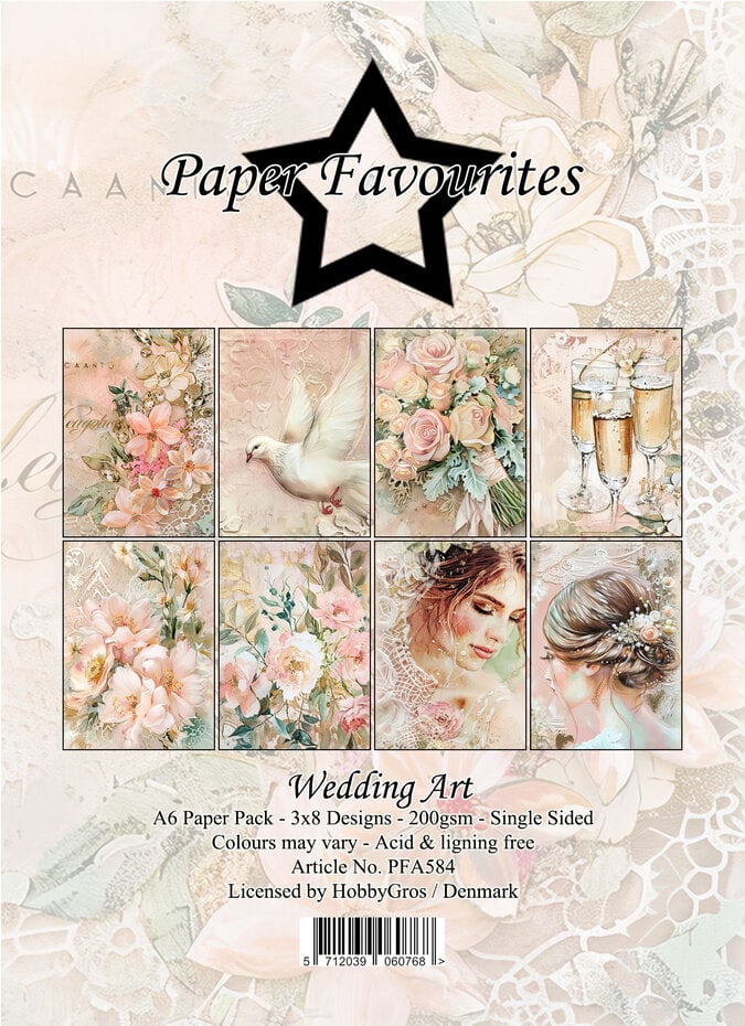 Paper Favourites Wedding art A6 Paper Pack (PFA584)