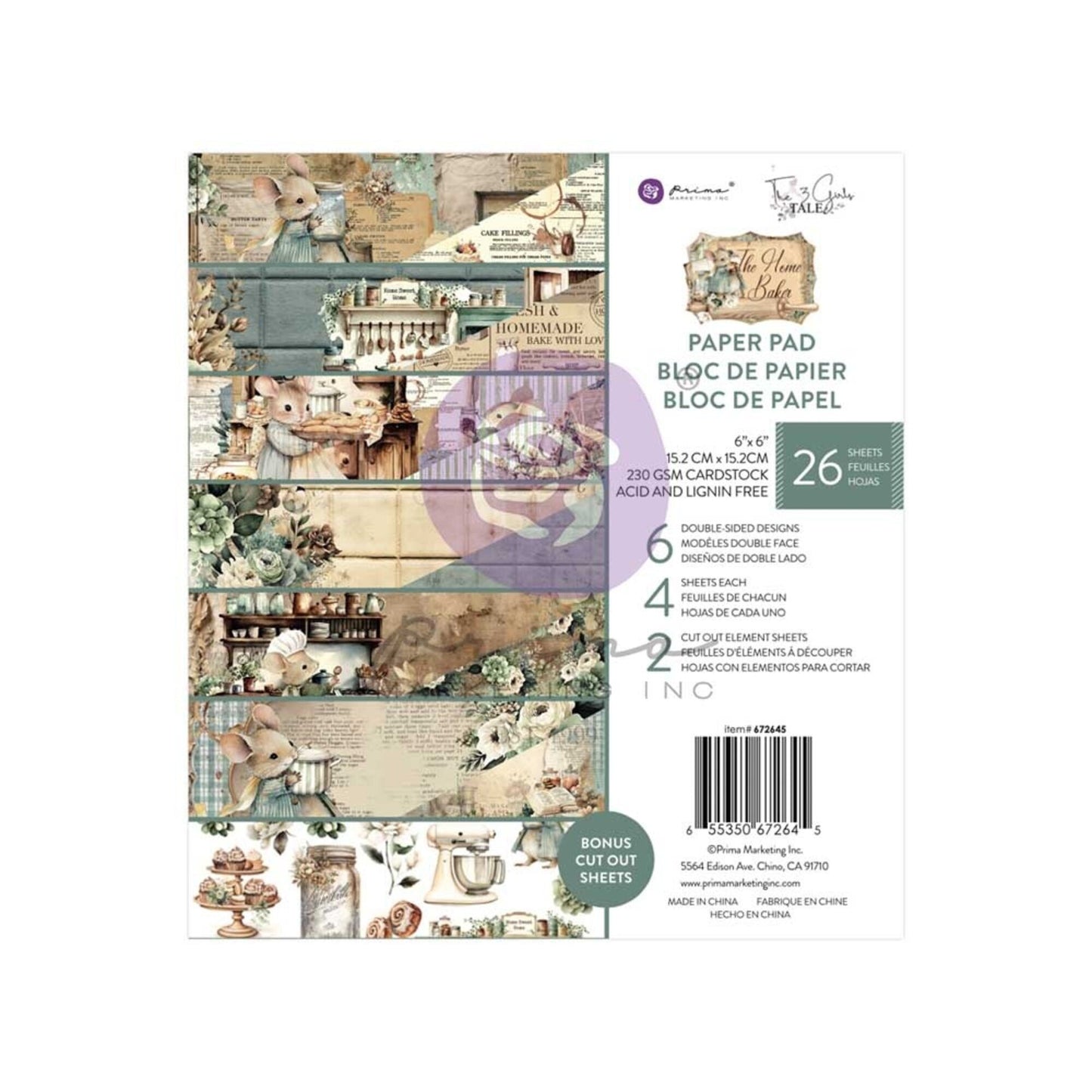 Prima Marketing The Home Baker 6X6 Inch Paper Pad (672645)