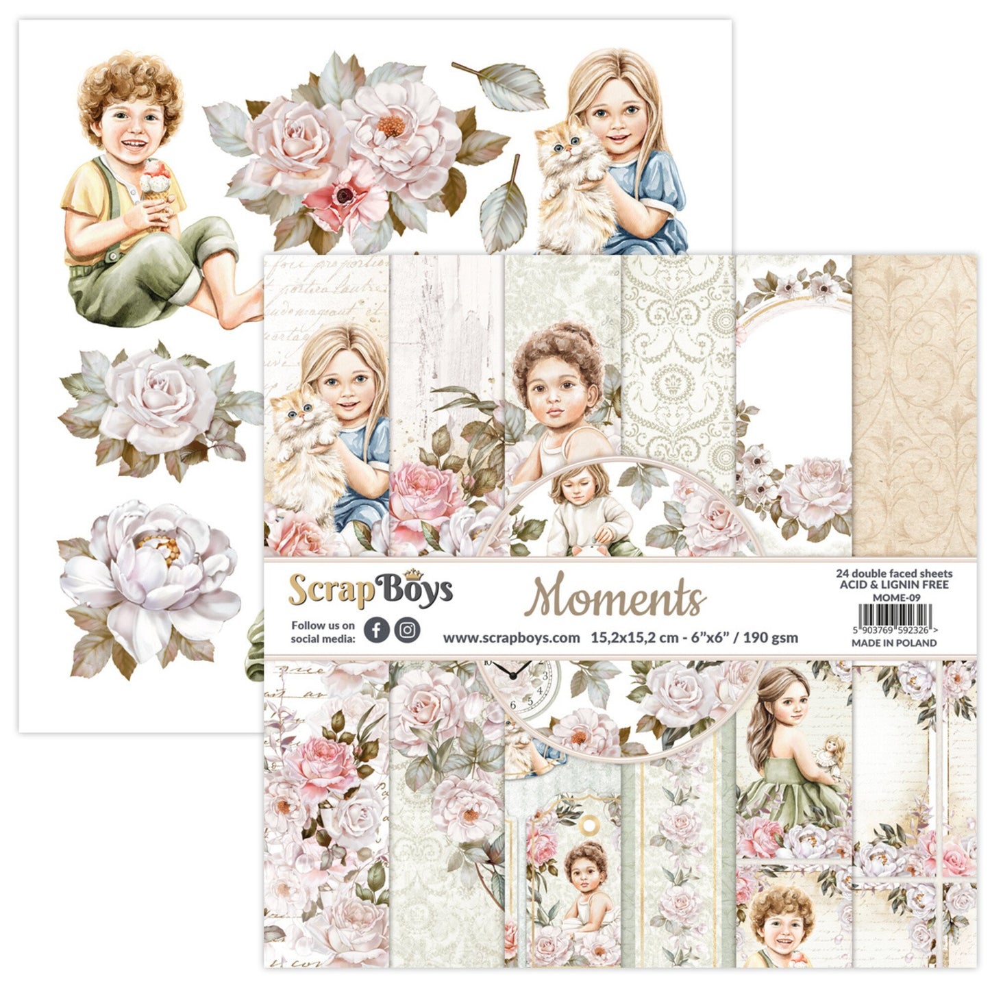 ScrapBoys Moments 6x6 Inch Paper Pad (MOME-09)