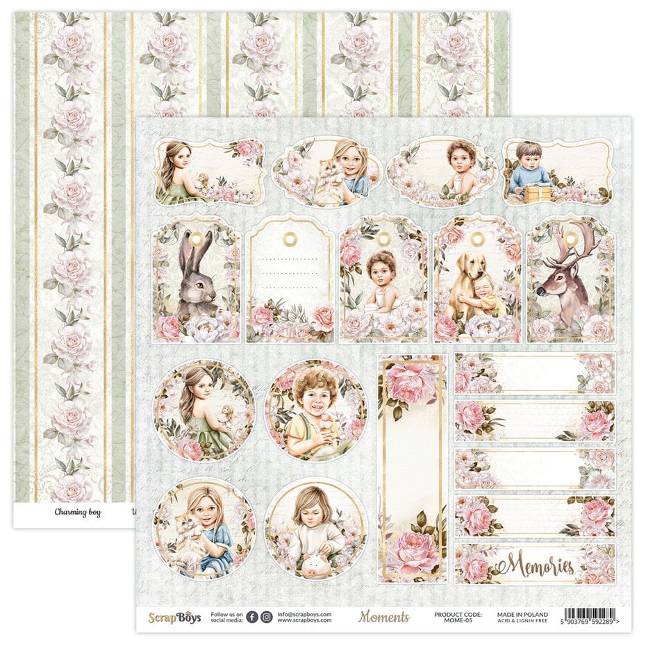 ScrapBoys Moments 12 x 12 Inch Paper Pad (MOME-08)