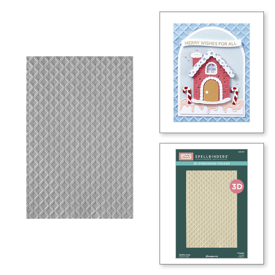 Spellbinders 3D embossingfolder Waffle cone/ iskjeks-mønster