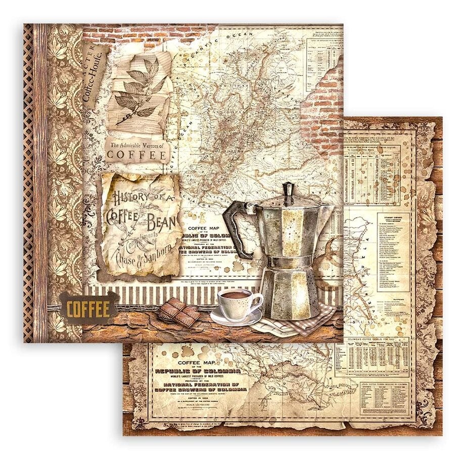 Stamperia Coffee and Chocolate 12x12 Inch Paper Pack SBBL144