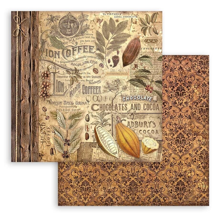 Stamperia Coffee and Chocolate 12x12 Inch Paper Pack SBBL144