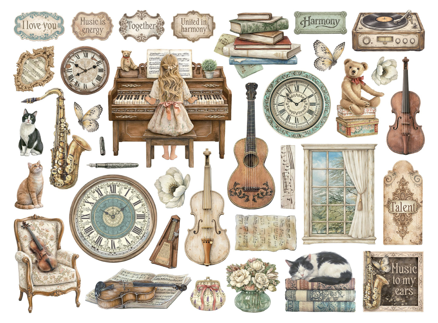NYHET! Stamperia Symphony Die cuts assorted by Sara Alcobendas