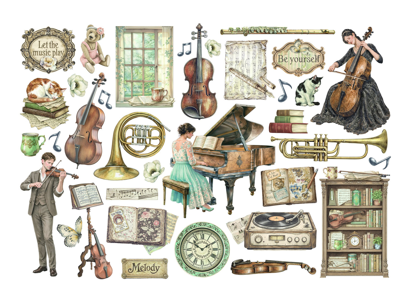 NYHET! Stamperia Symphony Ephemera by Sara Alcobendas