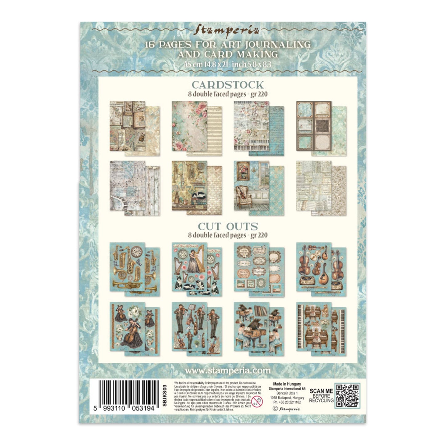 Stamperia Symphony Junk Journal A5 Focus Points by Sara Alcobendas