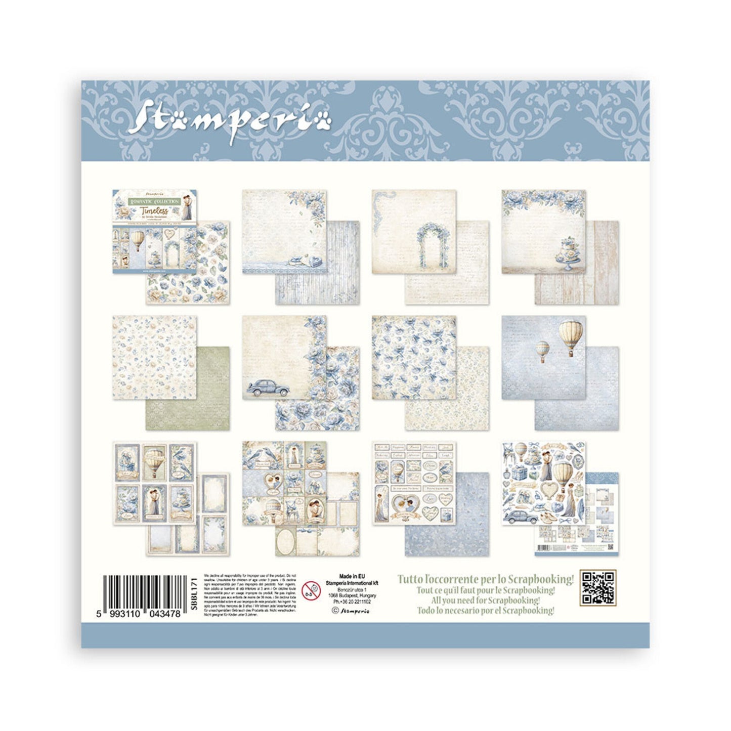 Stamperia arkpakke - Timeless 12x12 Inch Paper Pack (SBBL171)