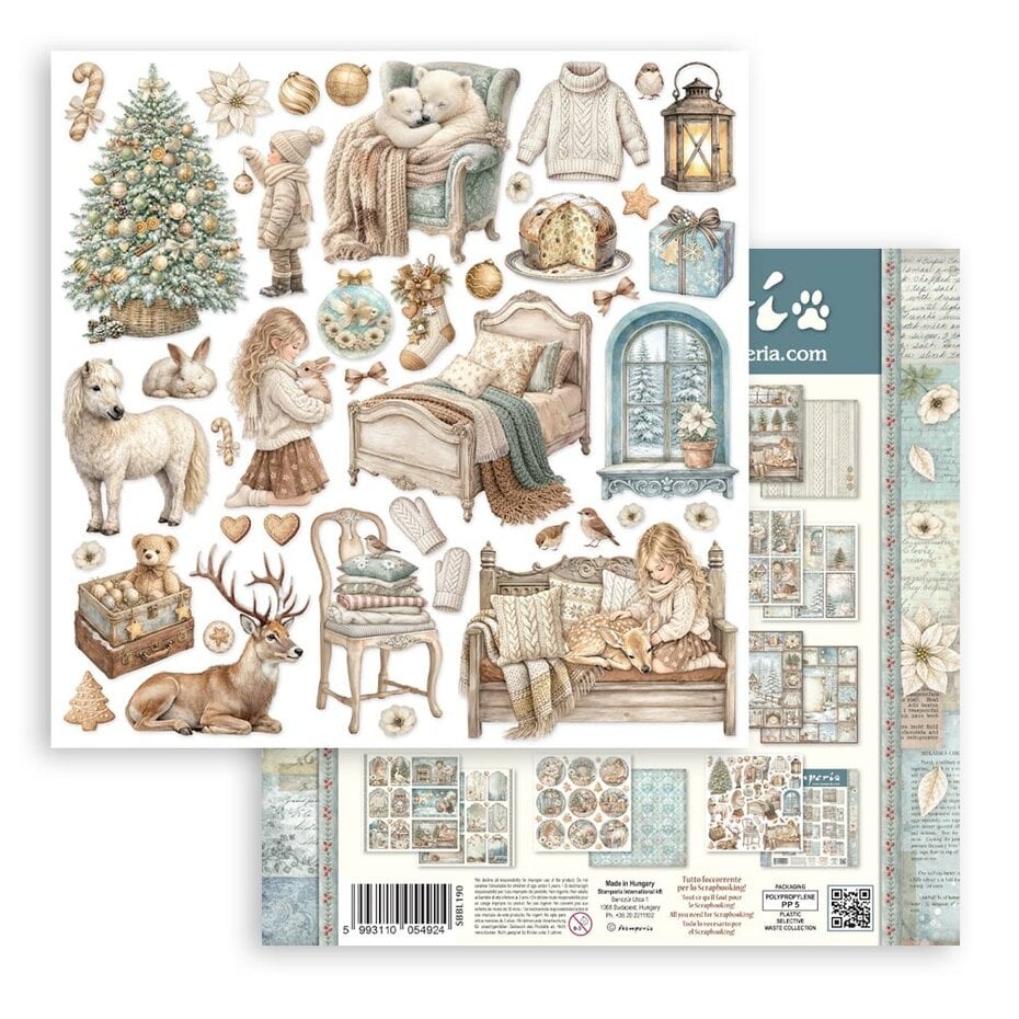 NYHET ! Stamperia - White Christmas -12x12 Inch Paper Pack by Cristina Radovan (SBBL190)