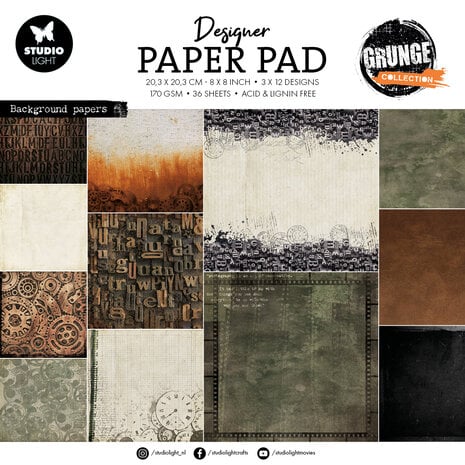 Background Papers Grunge Design Paper Pad (SL-GR-DPP243)