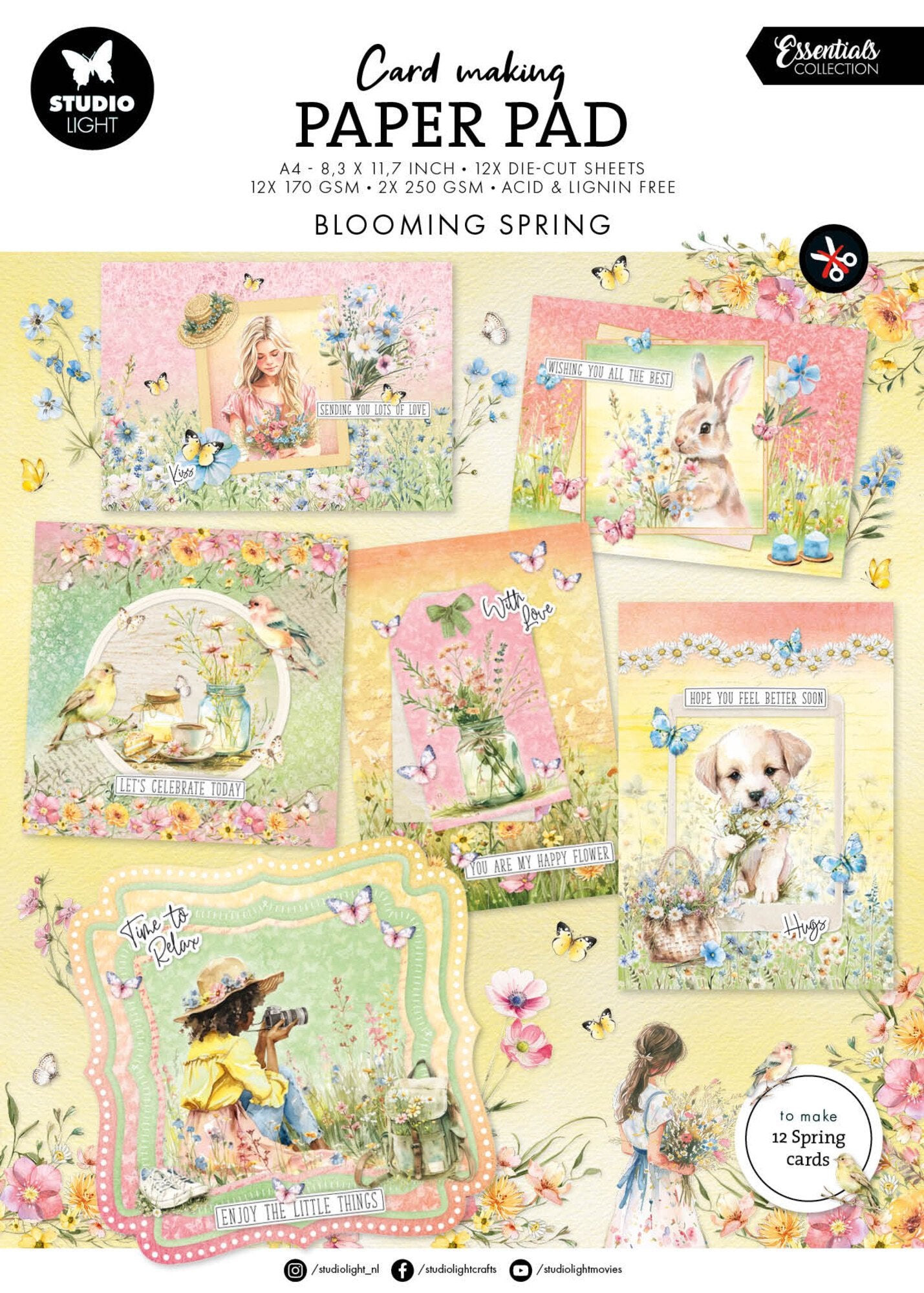 Studio Light Blooming Spring A4 Card Making Paper Pad (SL-ES-CMP16)