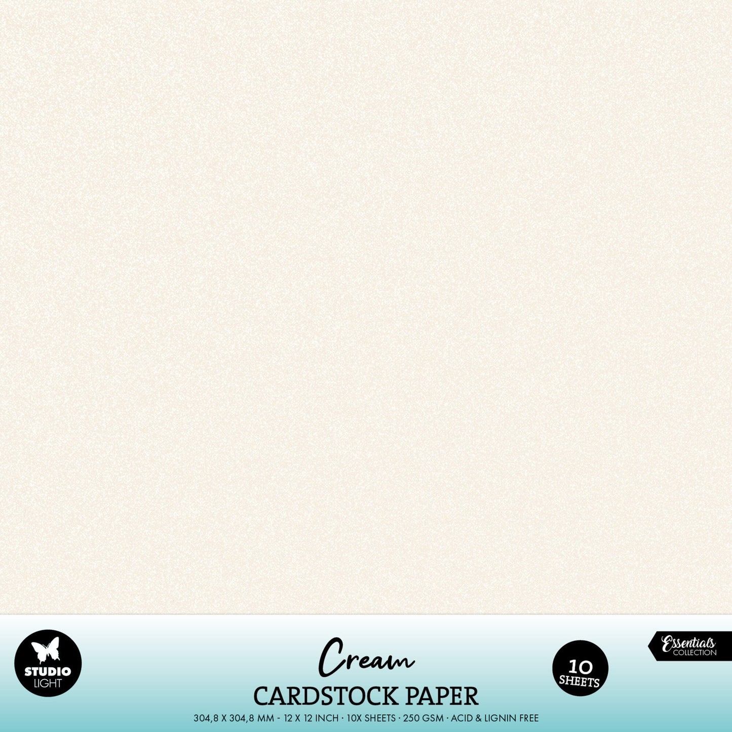 Studio Light cream kartong 10 stk 12x12 cream cardstock paper