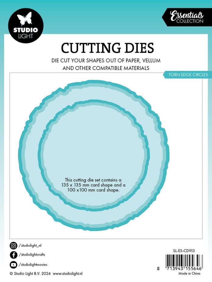 Studio Light Torn edge die Circles essentials Cutting Dies (SL-ES-CD913)- flott røff sirkel die