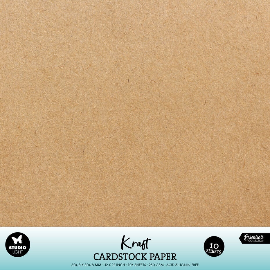Studio Light kraft kartong 10 stk 12x12 kraft cardstock paper