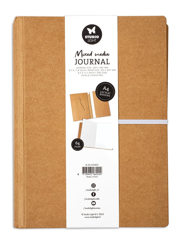 StudioLight - Mixed Media Journal A4 Lay Flat Binding (SL-ES-JOUR23)