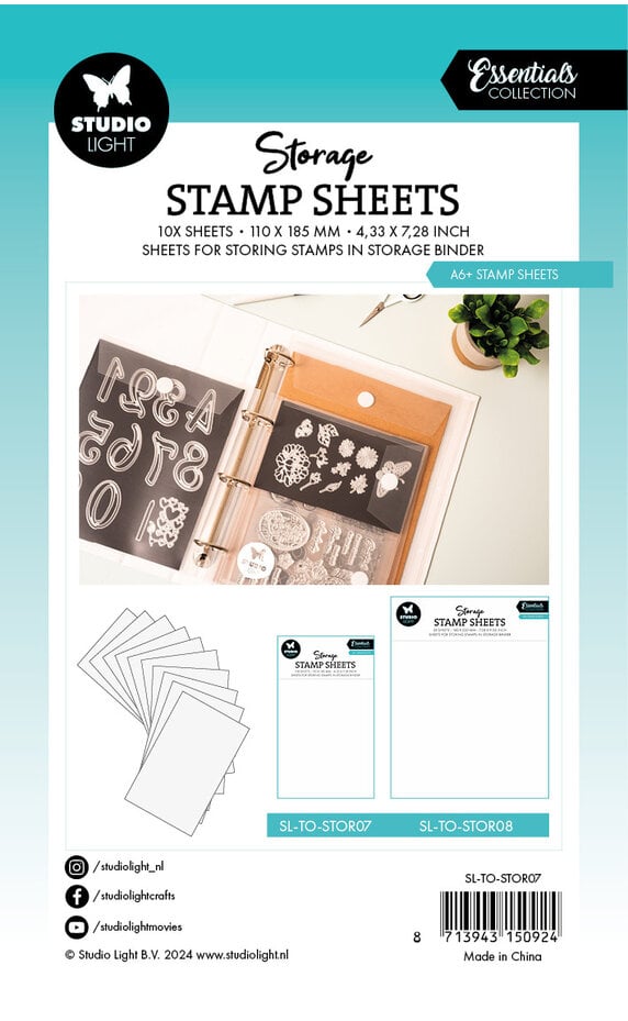 StudioLight Storage - Storage Stamp Sheets A6+ Stamp Sheets (10pcs) (SL-TO-STOR07)