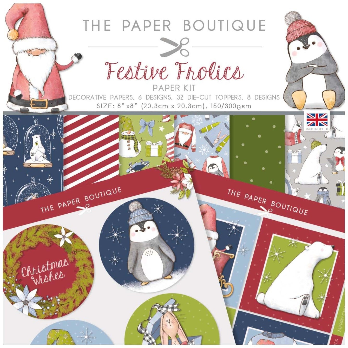 The Paper Boutique Festive Frolics 8x8 Inch Paper Kit