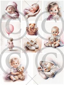 Papirdesign motivark - Babyjente