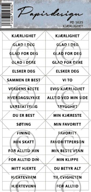 NYHET! - Papirdesign klistremerker - Kjærlighet