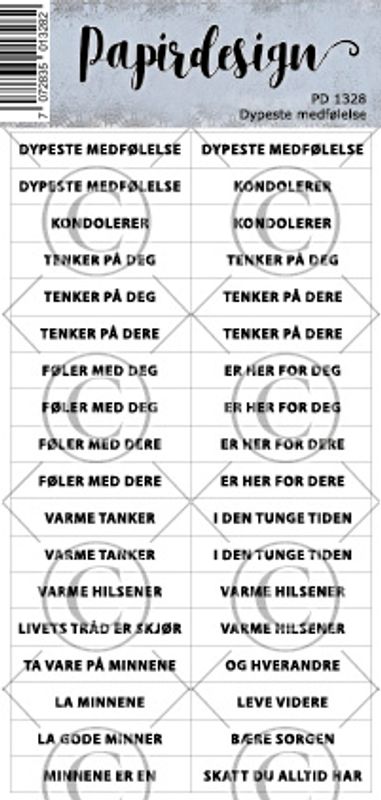 Papirdesign klistremerker - Dypeste medfølelse