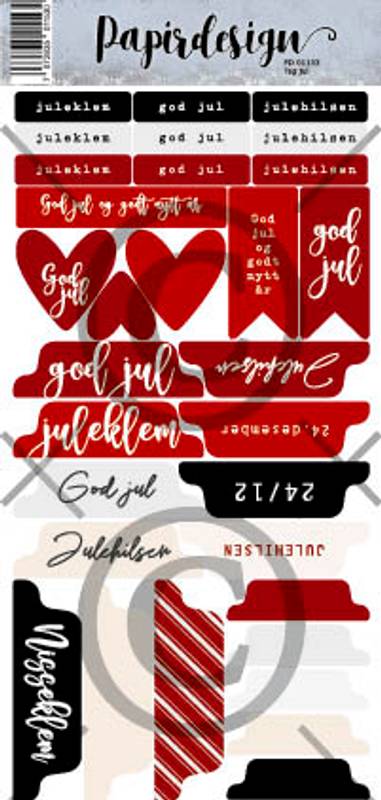 SALG! Papirdesign-klistremerker -Tag Jul