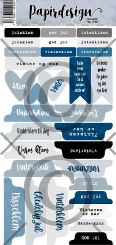 Papirdesign-klistremerker -Tag Vinter