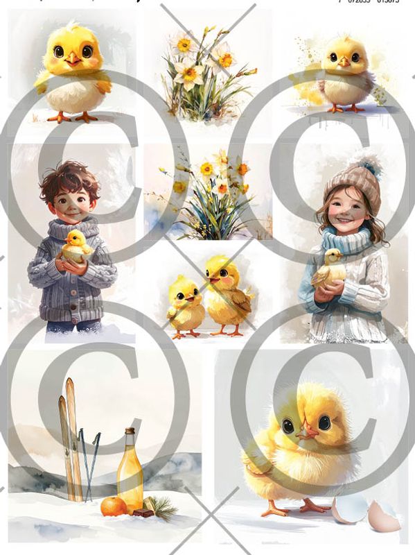 Bestill i dag, kommer snart! NYHET! Papirdesign A4 klippark - motivark - Påskebarn
