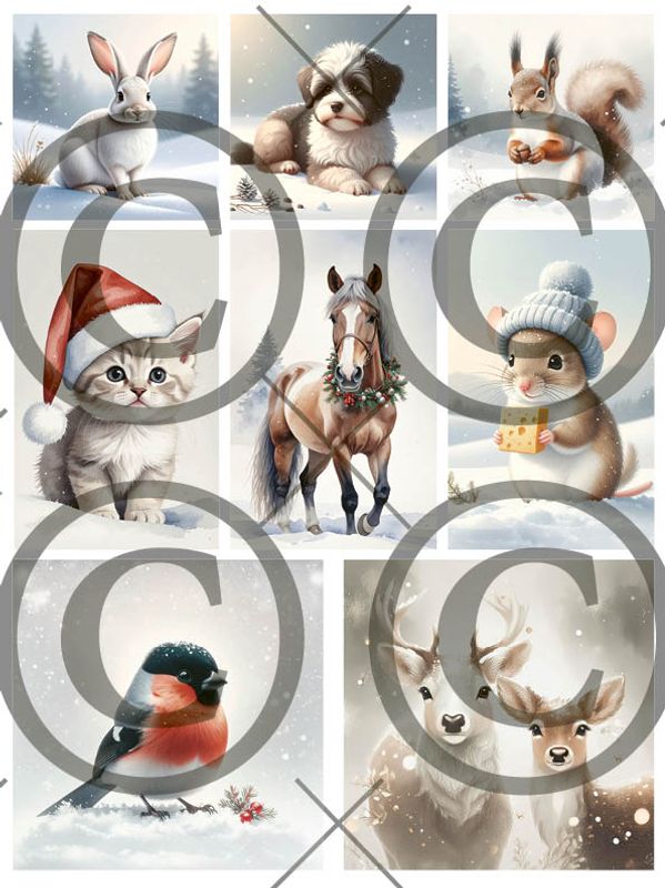 Papirdesign Motivark - Juledyr - PD 251536