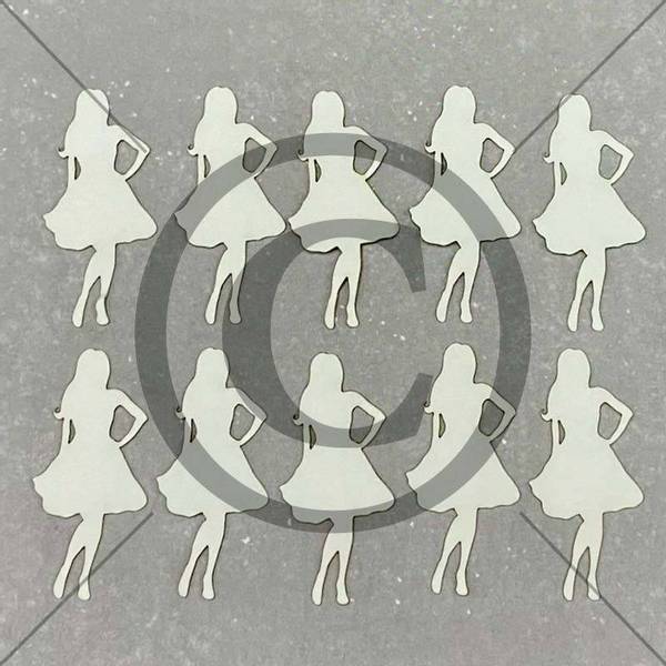 Papirdesign - Die Cuts - Dame, hvit