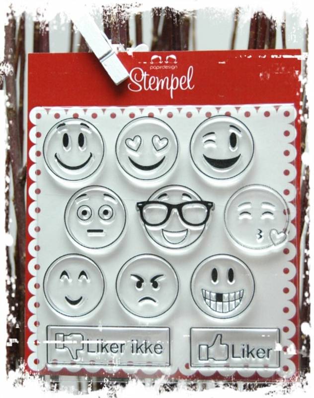 Papirdesign stempelplate - clearstamp - Smileys PD 12687