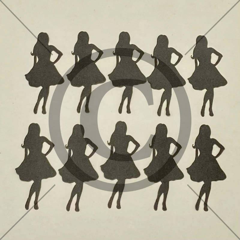 Papirdesign - Die Cuts - Dame, mørk grå