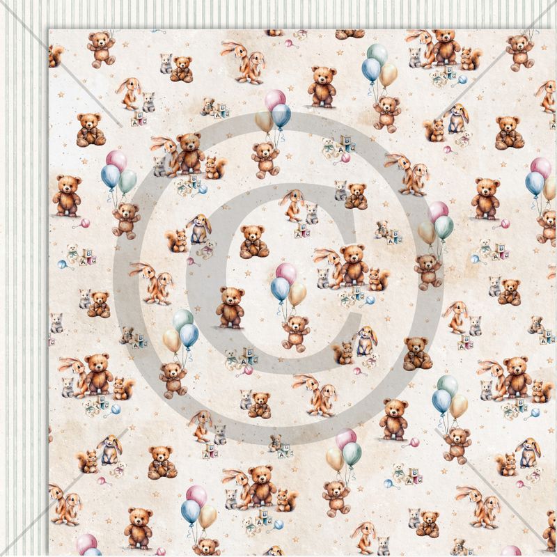 NYHET!! Papirdesign mønsterark søte små venner 12x12 - Bestevenner - PD1443