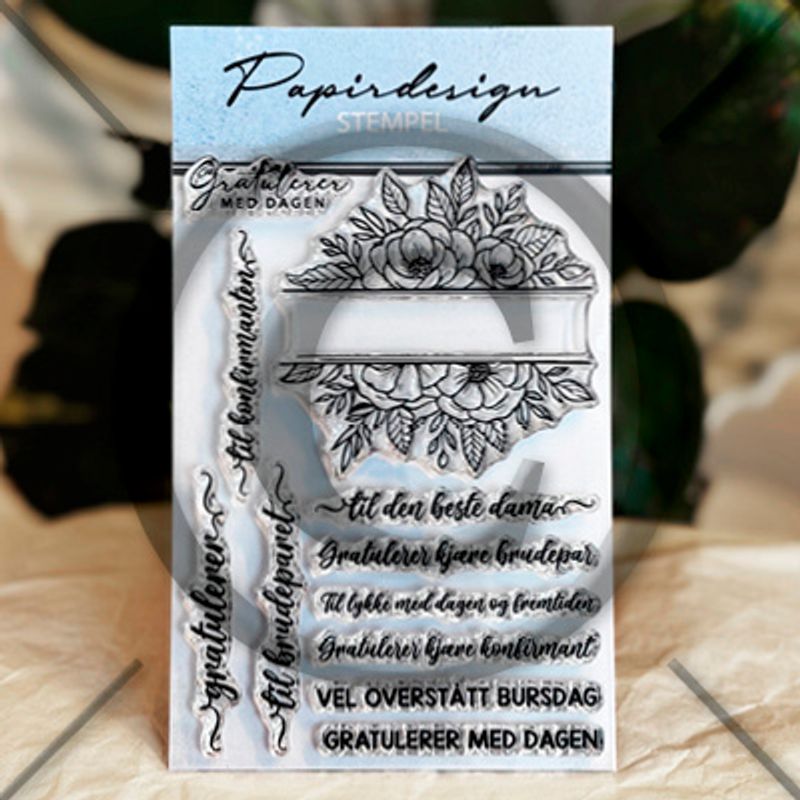 FORHÅNDSBESTILL NÅ! NYHET! Papirdesign stempelplate - Blomsterramme - PD 1659
