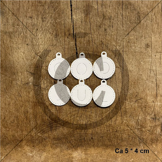 Tilbud ! Papirdesign - Julekuler 3 - G O D J U L -6 stk dies m/skyggedies