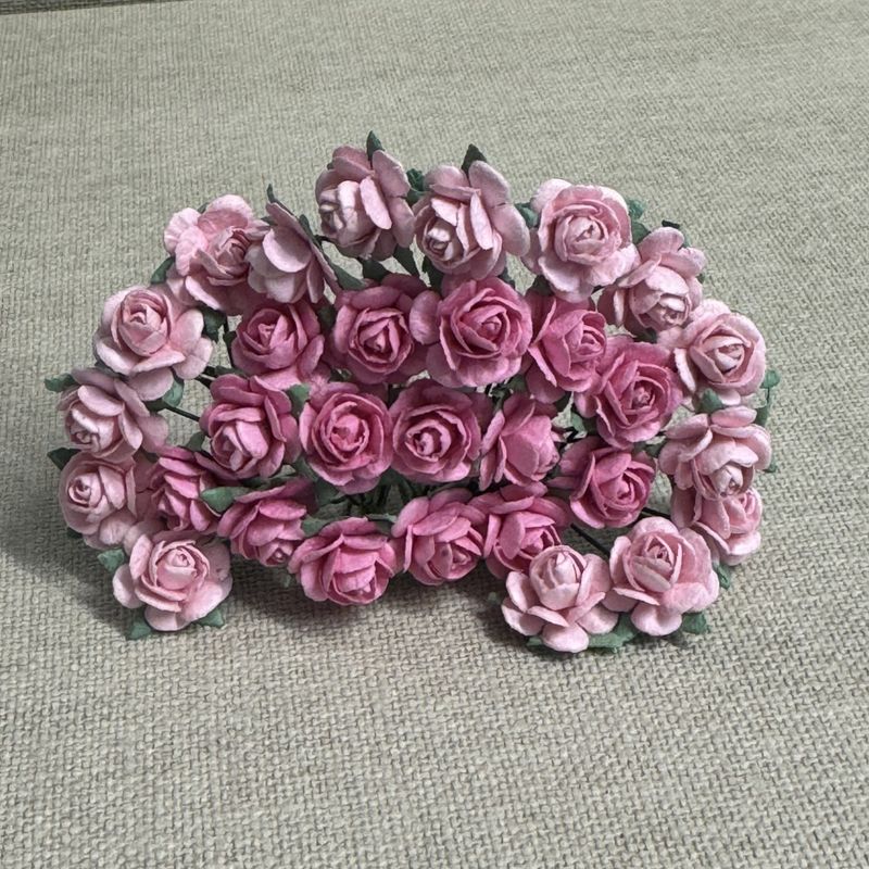 Papirdesign blomst roser - Lys Rosa - Ø12mm