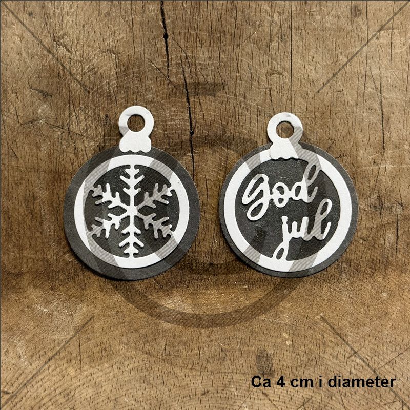 Papirdesign - Små julekuler dies m/skyggedies