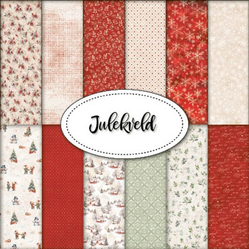Papirdesign Mønsterark 12´x12´ - Julekveld - hele serien