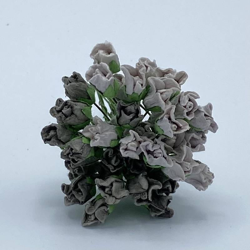 Papirdesign blomst roser lukket lys grå/mørk grå