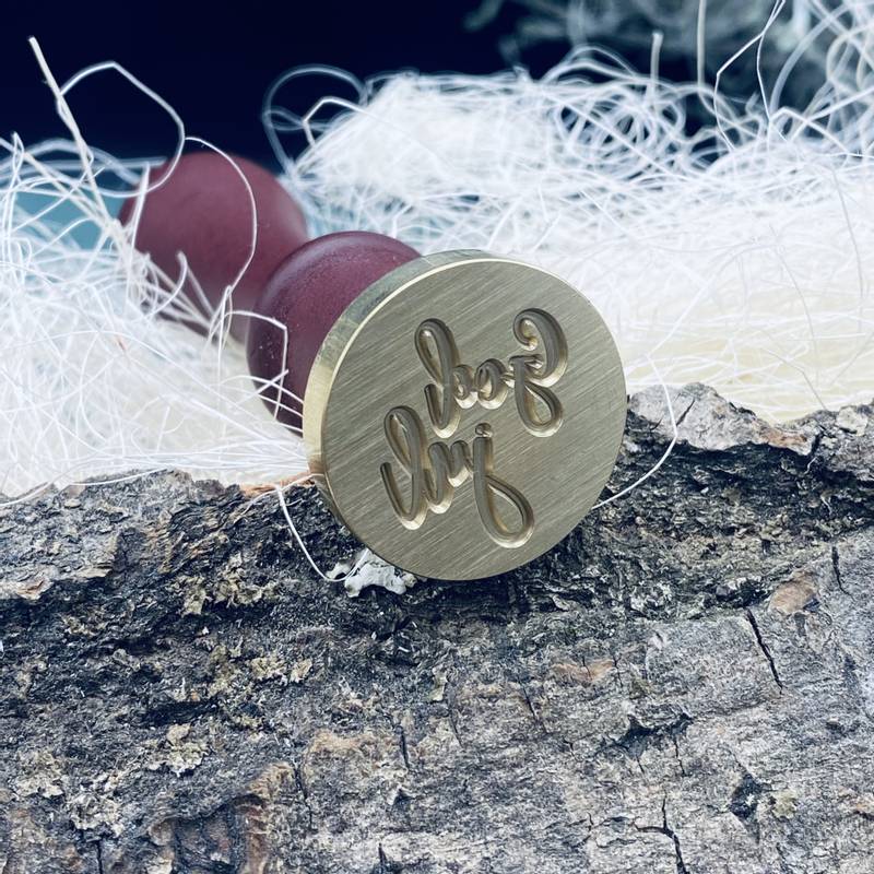 Papirdesign lakkstempel- God jul + håndtak til lakkstempel segl