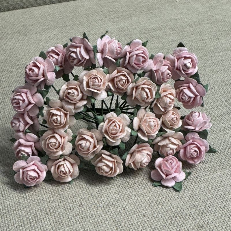 Papirdesign blomst roser - Varm Rosa - Ø12mm