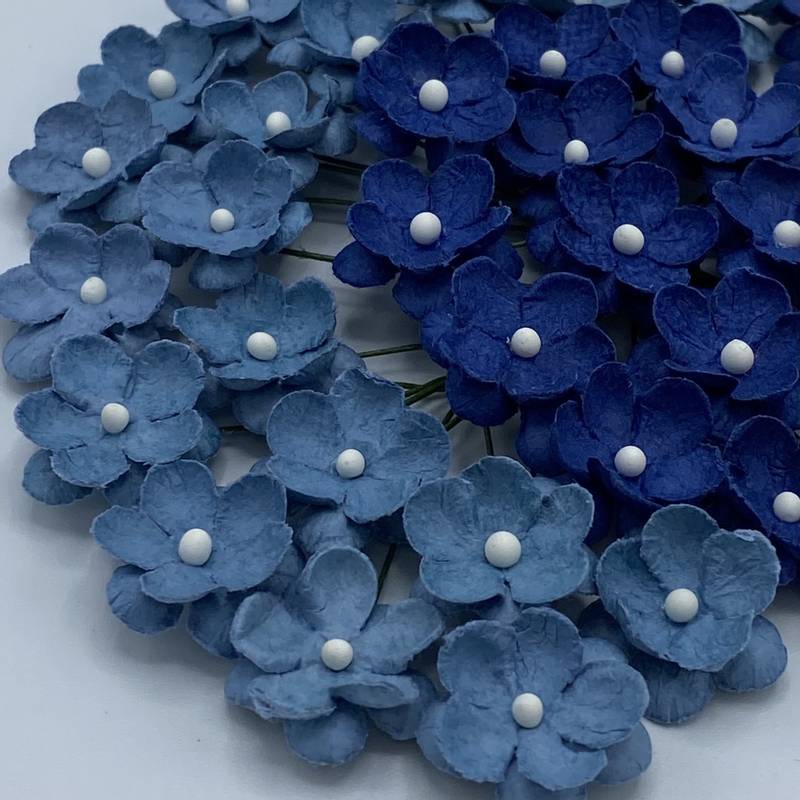 Papirdesign søte blomster - Blå