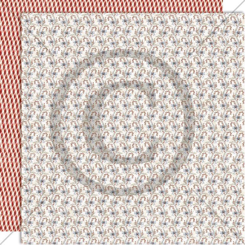 FORHÅNDSBESTILL NÅ! NYHET! Papirdesign - mønsterark 12x12 - Juleminner - Sukkertøystenger
