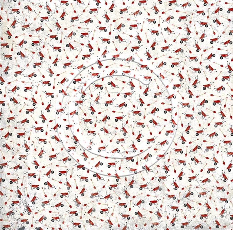 Papirdesign- mønsterark -12x12 -Trillebår