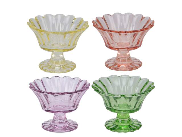4 stk Telys glass / liten skål med stett