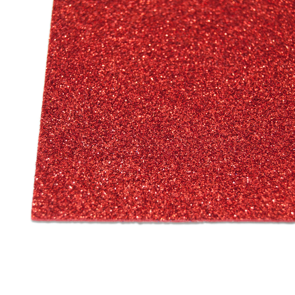 Glitterfoam rød , selvklebende. A4
