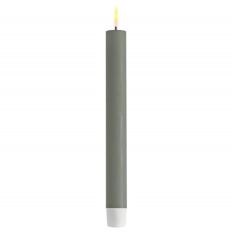 LED Dinner Candle -2 stk - Salvie grønne LED kronelys. H:24 cm
