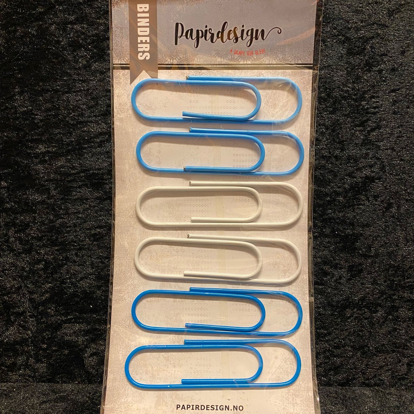 Papirdesign Binders - 6 stk pr pk - ca 10 cm binders 1