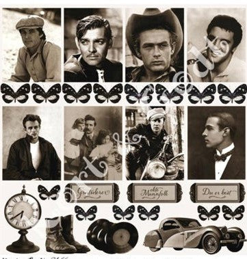 TILBUD! Kort & godt utklippsark Vintage mann