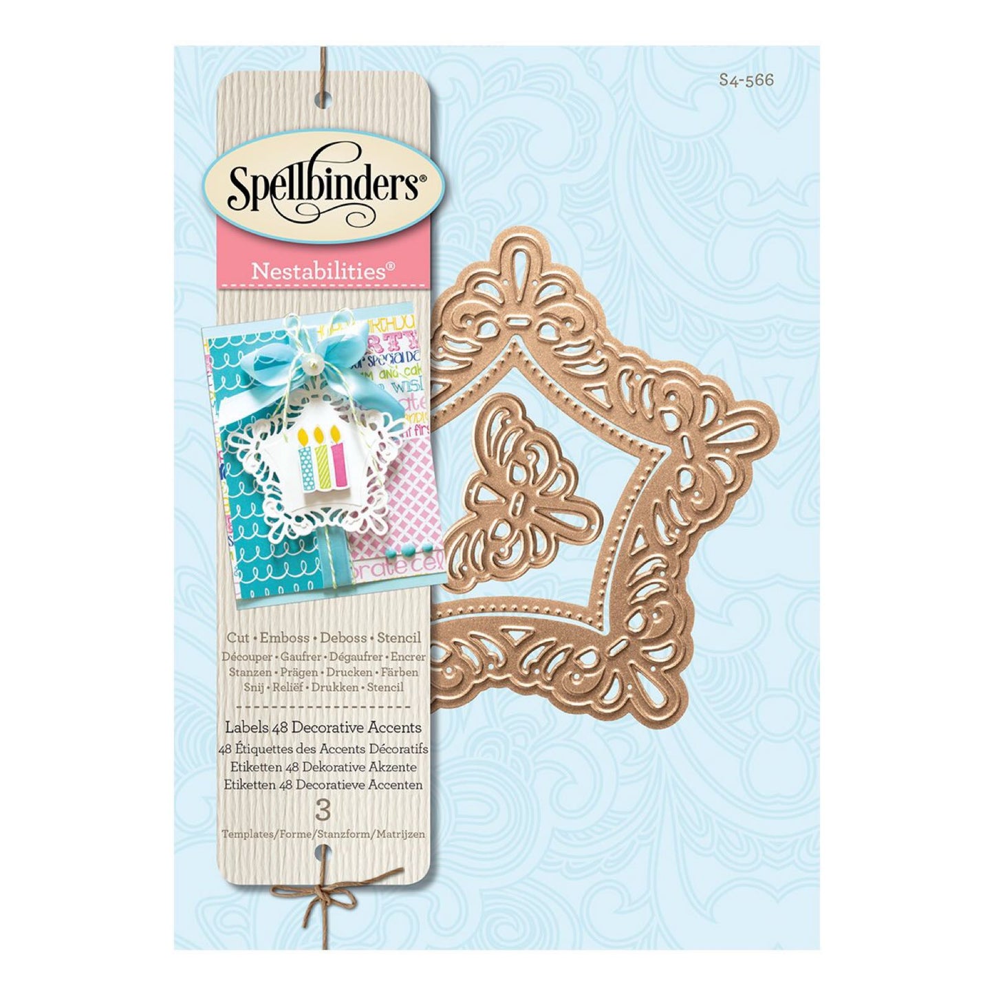 SALG! -50% Spellbinders - Nestabilities Label 48 Decorative Accents Etched