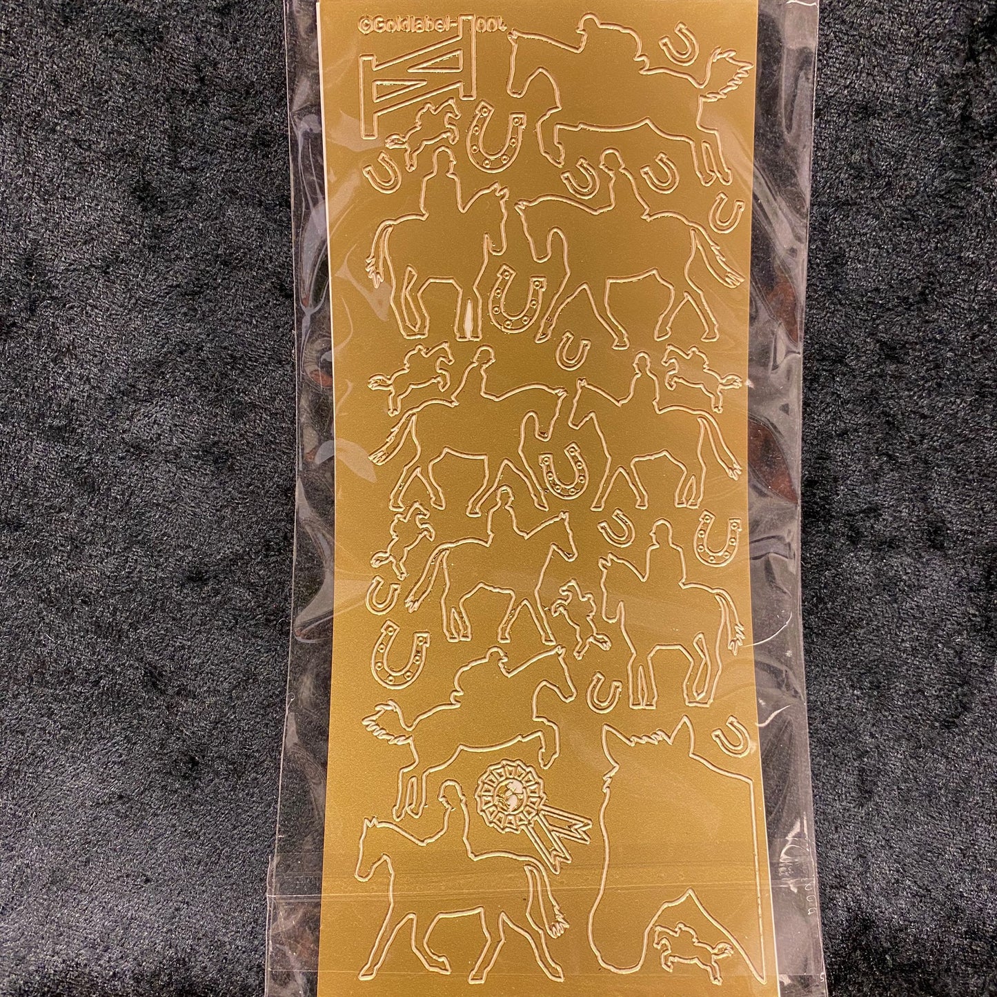 Klistremerker gull - hest 2