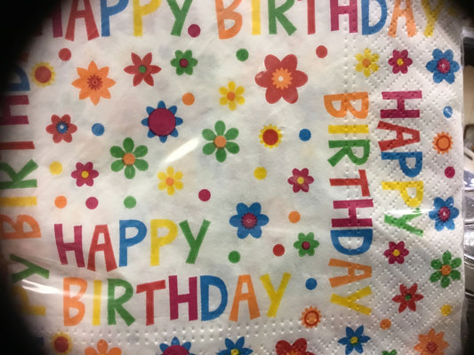 Servietter - Happy birthday 20 stk 33x33